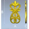 Декоративная накладка "Витая лилия" - 3D модель в формате STL для ЧПУ