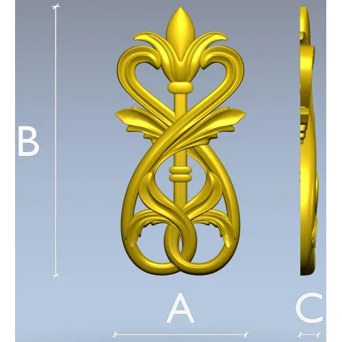 Декоративная накладка "Витая лилия" - 3D модель в формате STL для ЧПУ