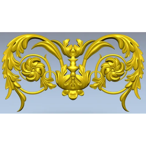 Rococo Floral Cartouche STL for CNC