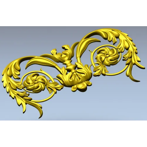 Rococo Floral Cartouche STL for CNC