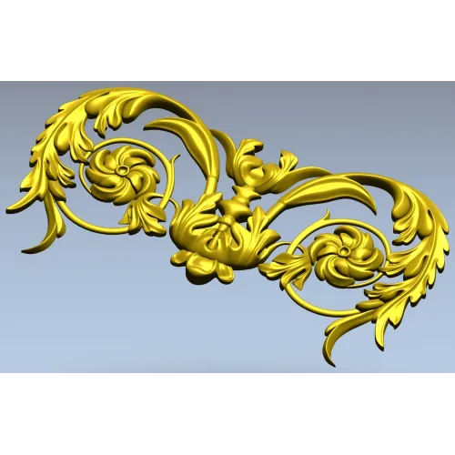 Rococo Floral Cartouche STL for CNC