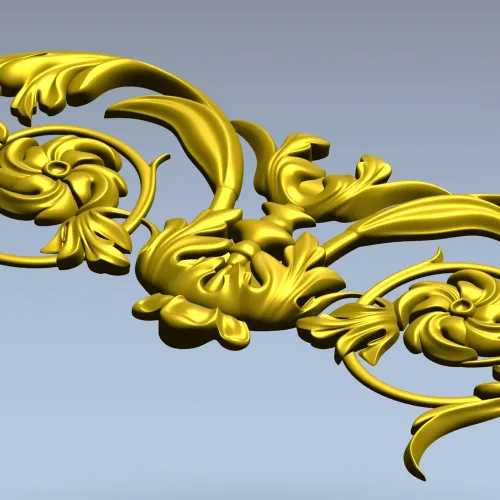 Rococo Floral Cartouche STL for CNC