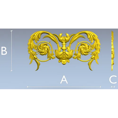 Rococo Floral Cartouche STL for CNC