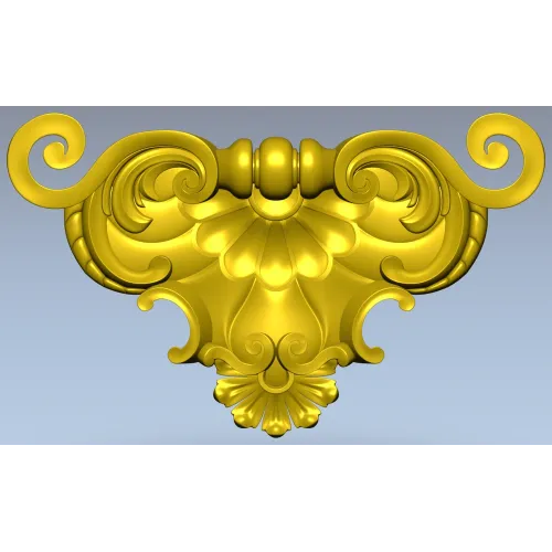 Baroque Shell Cartouche STL