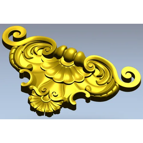 Baroque Shell Cartouche STL