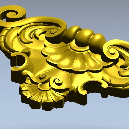 Baroque Shell Cartouche STL