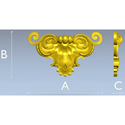 Baroque Shell Cartouche STL