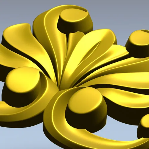 Baroque Acanthus Applique STL for CNC Milling