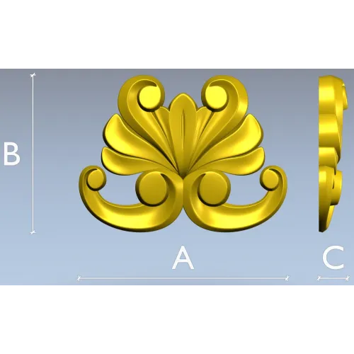 Baroque Acanthus Applique STL for CNC Milling