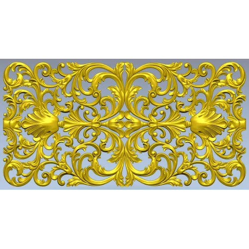 Acanthus Filigree Ornamental Panel - STL 3D Model for CNC