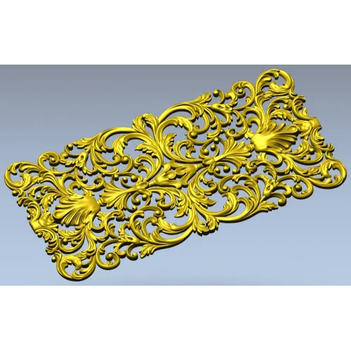Acanthus Filigree Ornamental Panel - STL 3D Model for CNC