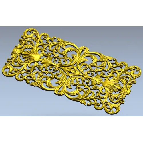 Acanthus Filigree Ornamental Panel - STL 3D Model for CNC