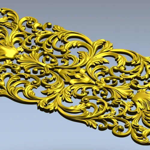 Acanthus Filigree Ornamental Panel - STL 3D Model for CNC