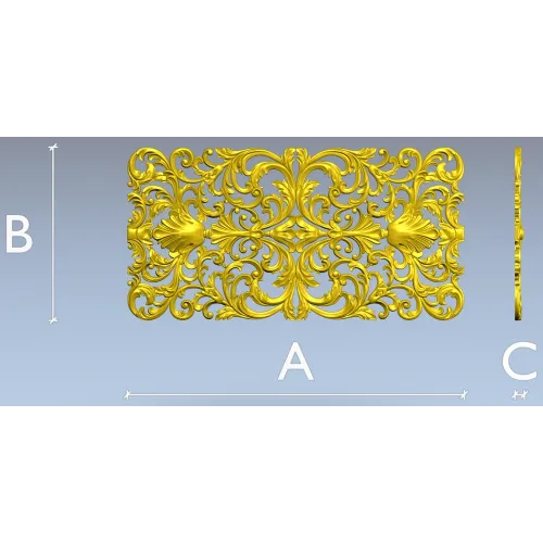 Acanthus Filigree Ornamental Panel - STL 3D Model for CNC