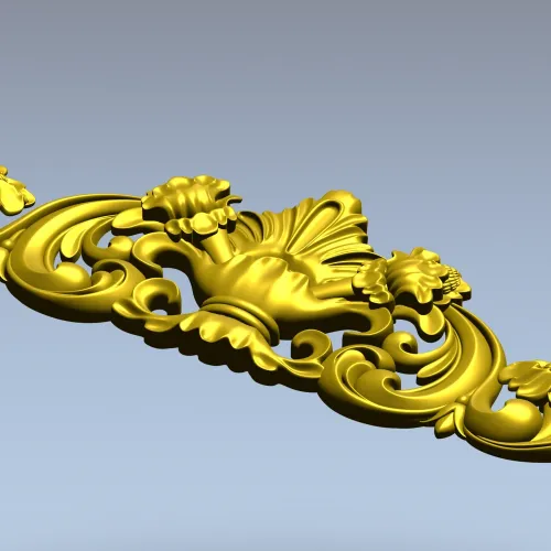 Baroque Acanthus Cartouche - 3D STL for CNC