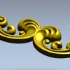 Акантовая горизонтальная накладка "Лира" - stl модель для ЧПУ