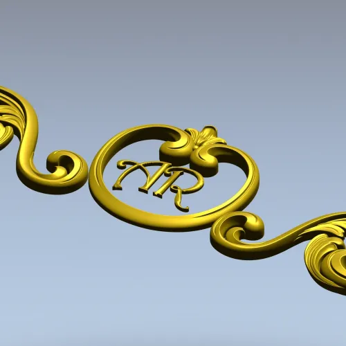 Regal Ribbon Cartouche - STL 3D model for CNC
