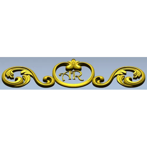 Regal Ribbon Cartouche - STL 3D model for CNC