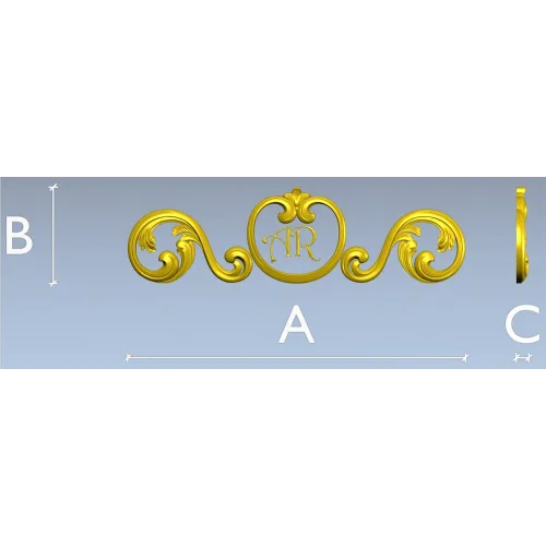 Regal Ribbon Cartouche - STL 3D model for CNC