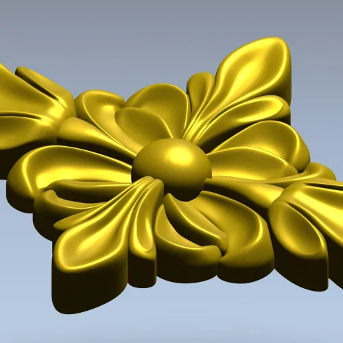 Floral Diamond Rosette - 3D STL Model for CNC