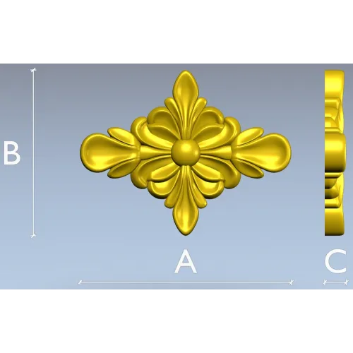 Floral Diamond Rosette - 3D STL Model for CNC