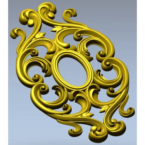 Овальный картуш в стиле рокайль - 3D STL для ЧПУ