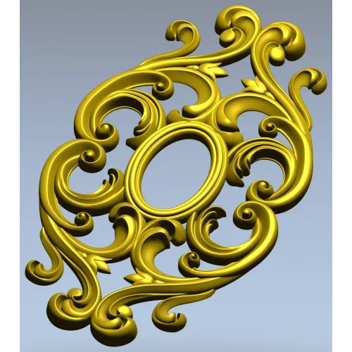Овальный картуш в стиле рокайль - 3D STL для ЧПУ