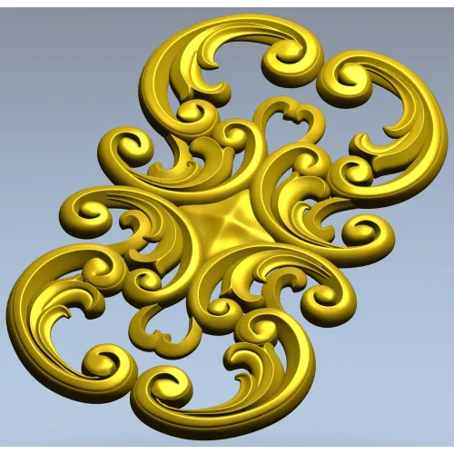 Aurelia Scroll Cartouche - STL 3D model for CNC