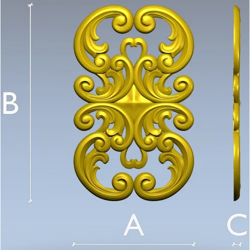 Aurelia Scroll Cartouche - STL 3D model for CNC