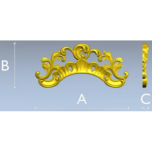 Regal Acanthus Crest - STL 3D model for CNC