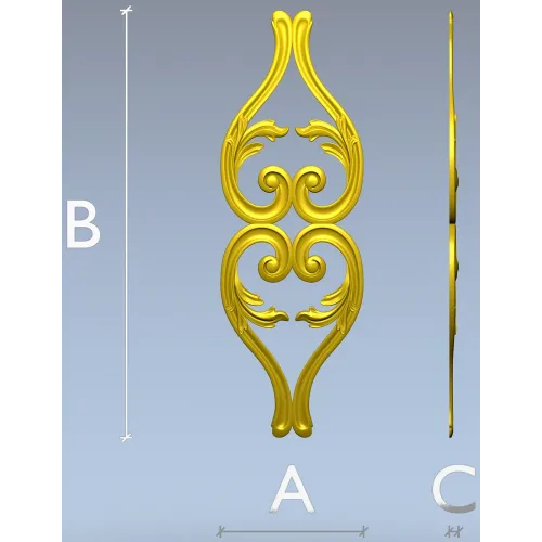 Lyrical Acanthus Drop - STL 3D model for CNC milling