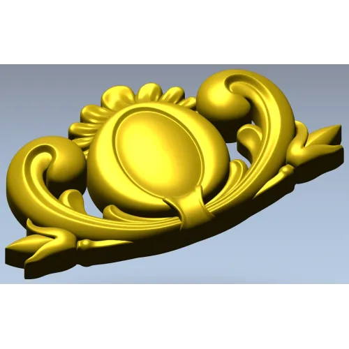 Декоративный картуш с овальным медальоном - STL для ЧПУ
