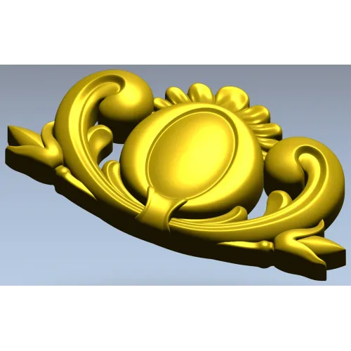 Декоративный картуш с овальным медальоном - STL для ЧПУ