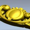 Декоративный картуш с овальным медальоном - STL для ЧПУ