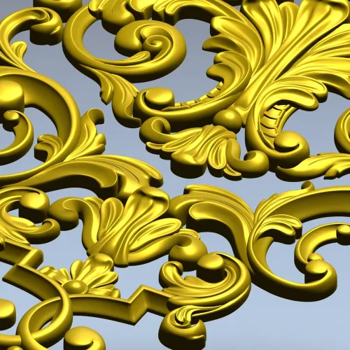Барочный картуш STL для ЧПУ - декоративная 3D модель
