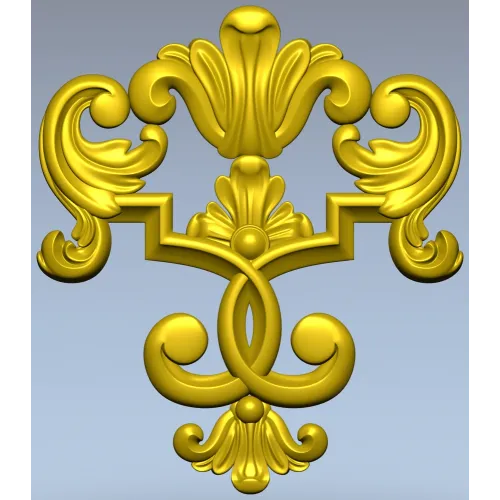 Baroque Acanthus Cartouche - STL 3D model for CNC milling