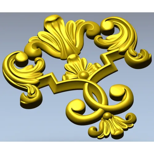 Baroque Acanthus Cartouche - STL 3D model for CNC milling