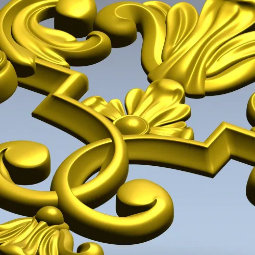 Baroque Acanthus Cartouche - STL 3D model for CNC milling