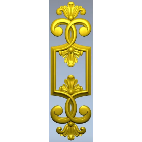 Regal Palmette Cartouche - STL 3D Model for CNC