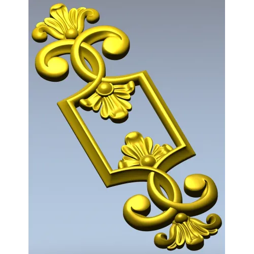 Regal Palmette Cartouche - STL 3D Model for CNC