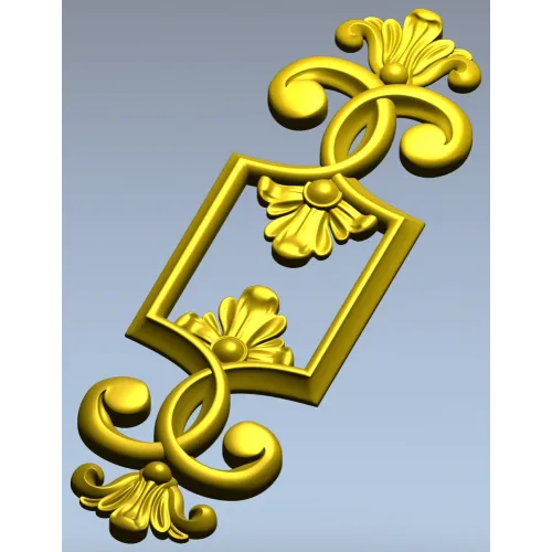 Regal Palmette Cartouche - STL 3D Model for CNC