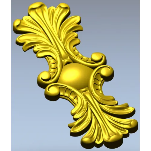 Акантовый картуш в стиле рококо - 3D модель STL для ЧПУ