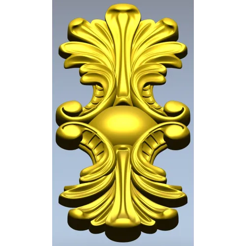 Акантовый картуш в стиле рококо - 3D модель STL для ЧПУ