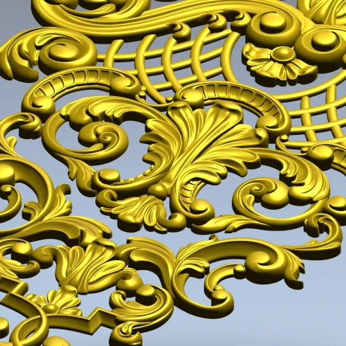 Барочный картуш для ЧПУ - декоративная 3D модель STL