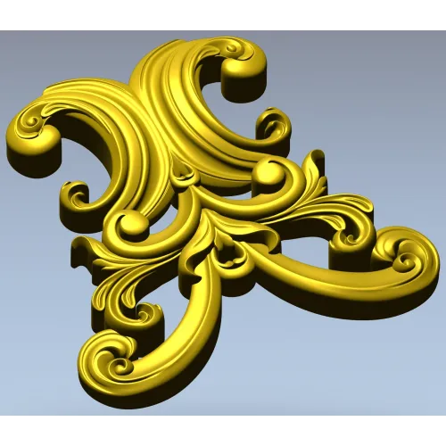 Baroque Acanthus Cartouche STL for CNC Milling