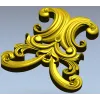 Baroque Acanthus Cartouche STL for CNC Milling
