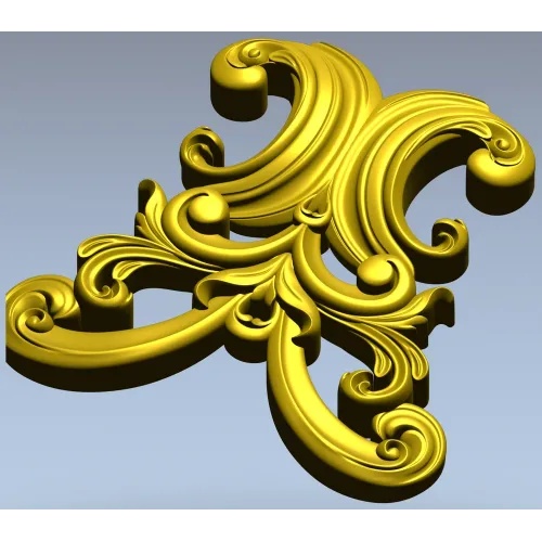 Baroque Acanthus Cartouche STL for CNC Milling