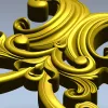 Baroque Acanthus Cartouche STL for CNC Milling