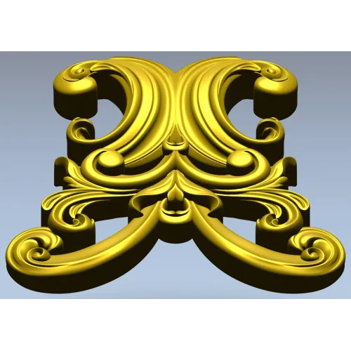 Baroque Acanthus Cartouche STL for CNC Milling