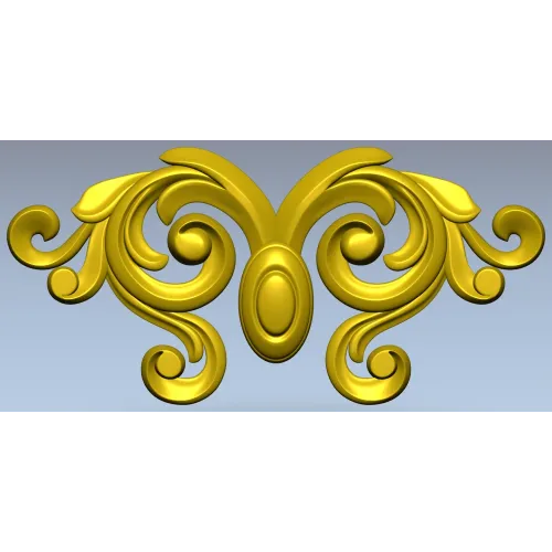 Baroque Acanthus Cartouche for CNC (STL 3D model)
